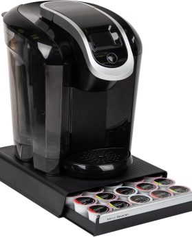 Mind Reader Single Serve Coffee Pod Drawer, 30 Pod Capacity, Countertop Organizer, 10.5"L x 12.75"W x 2.5"H, Black
