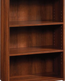 Sauder Beginnings 3-Shelf Bookcase, Bookshelf with Adjustable Storage Shelves, in Brook Cherry finish